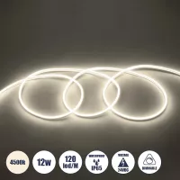 OVALE 120° Degree Neon Flex Epistar LED SMD 2835 1m 12W/m 120LED/m 1284lm/m 120° DC 24V Αδιάβροχη IP68 Φυσικό Λευκό 4500K Dimmable