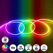 GLOBOSTAR® NEOVALE  Ψηφιακή Pixel Addressable Ταινία Neon Flex LED 18W/m 900lm/m 120° DC 24V Αδιάβροχο IP65 60 x SMD5050 Chip/m 10 x Pixel/m Πολύχρωμο RGB Dimmable SPI/TTL Protocol IC WS2811 - Μ100 x Π0.8 x Υ1.6cm