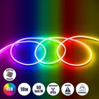 GLOBOSTAR® NEOVALE  Ψηφιακή Pixel Addressable Ταινία Neon Flex LED 18W/m 900lm/m 120° DC 24V Αδιάβροχο IP65 60 x SMD5050 Chip/m 10 x Pixel/m Πολύχρωμο RGB Dimmable SPI/TTL Protocol IC WS2811 - Μ100 x Π0.8 x Υ1.6cm