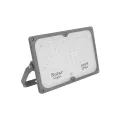 GLOBOSTAR® LUMOVOX  Προβολέας LED 100W 5000lm 120° DC 5V με Φωτοβολταϊκό Panel 5V 8W & Επαναφορτιζόμενη Μπαταρία Li-ion 3.2V 5000mAh Αδιάβροχο IP67 Ψυχρό Λευκό 6000K - 120 x SMD2835 Sanan Chip - Γκρι Ανθρακί - Μ25 x Π5.5 x Υ17.5cm