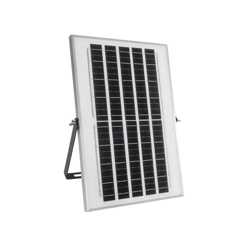 GLOBOSTAR® LUMOVOX  Προβολέας LED 100W 5000lm 120° DC 5V με Φωτοβολταϊκό Panel 5V 8W & Επαναφορτιζόμενη Μπαταρία Li-ion 3.2V 5000mAh Αδιάβροχο IP67 Ψυχρό Λευκό 6000K - 120 x SMD2835 Sanan Chip - Γκρι Ανθρακί - Μ25 x Π5.5 x Υ17.5cm