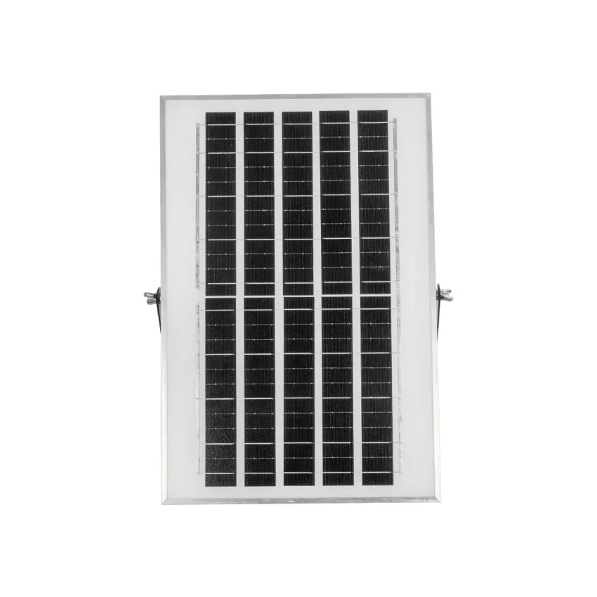 GLOBOSTAR® LUMOVOX  Προβολέας LED 100W 5000lm 120° DC 5V με Φωτοβολταϊκό Panel 5V 8W & Επαναφορτιζόμενη Μπαταρία Li-ion 3.2V 5000mAh Αδιάβροχο IP67 Ψυχρό Λευκό 6000K - 120 x SMD2835 Sanan Chip - Γκρι Ανθρακί - Μ25 x Π5.5 x Υ17.5cm