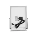 GLOBOSTAR® LUMOVOX  Προβολέας LED 100W 5000lm 120° DC 5V με Φωτοβολταϊκό Panel 5V 8W & Επαναφορτιζόμενη Μπαταρία Li-ion 3.2V 5000mAh Αδιάβροχο IP67 Ψυχρό Λευκό 6000K - 120 x SMD2835 Sanan Chip - Γκρι Ανθρακί - Μ25 x Π5.5 x Υ17.5cm