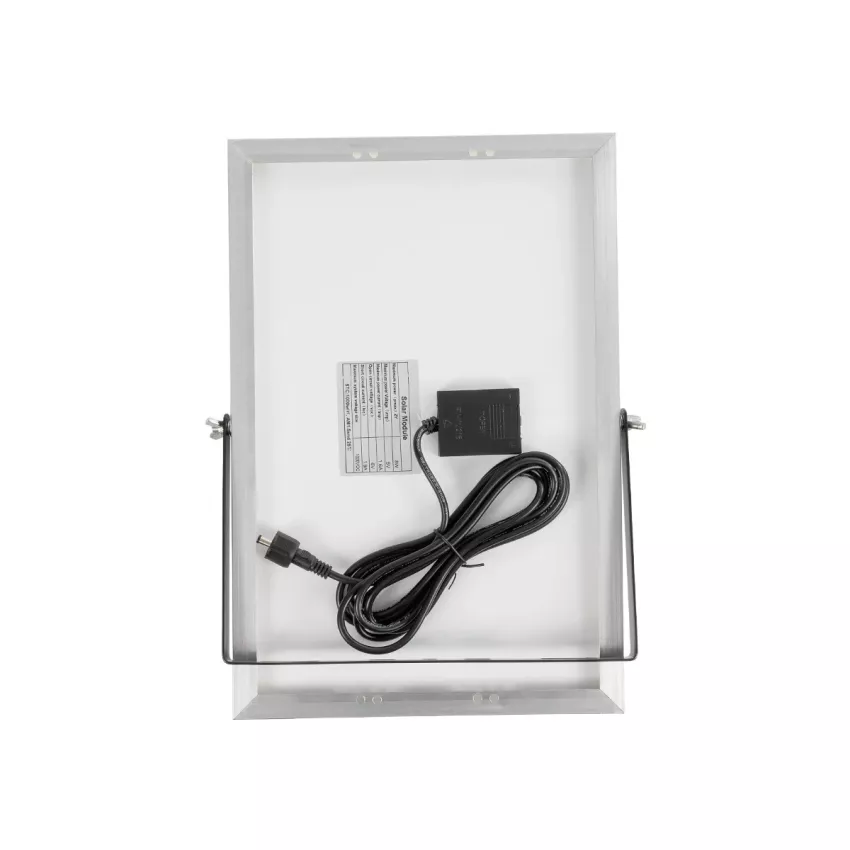 GLOBOSTAR® LUMOVOX  Προβολέας LED 100W 5000lm 120° DC 5V με Φωτοβολταϊκό Panel 5V 8W & Επαναφορτιζόμενη Μπαταρία Li-ion 3.2V 5000mAh Αδιάβροχο IP67 Ψυχρό Λευκό 6000K - 120 x SMD2835 Sanan Chip - Γκρι Ανθρακί - Μ25 x Π5.5 x Υ17.5cm
