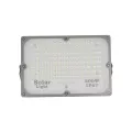 GLOBOSTAR® LUMOVOX  Προβολέας LED 200W 10000lm 120° DC 5V με Φωτοβολταϊκό Panel 5V 12W & Επαναφορτιζόμενη Μπαταρία Li-ion 3.2V 10000mAh Αδιάβροχο IP67 Ψυχρό Λευκό 6000K - 180 x SMD2835 Sanan Chip - Γκρι Ανθρακί - Μ29.5 x Π5.5 x Υ19cm