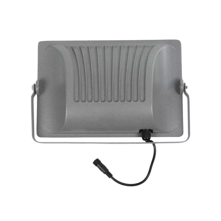 GLOBOSTAR® LUMOVOX  Προβολέας LED 200W 10000lm 120° DC 5V με Φωτοβολταϊκό Panel 5V 12W & Επαναφορτιζόμενη Μπαταρία Li-ion 3.2V 10000mAh Αδιάβροχο IP67 Ψυχρό Λευκό 6000K - 180 x SMD2835 Sanan Chip - Γκρι Ανθρακί - Μ29.5 x Π5.5 x Υ19cm