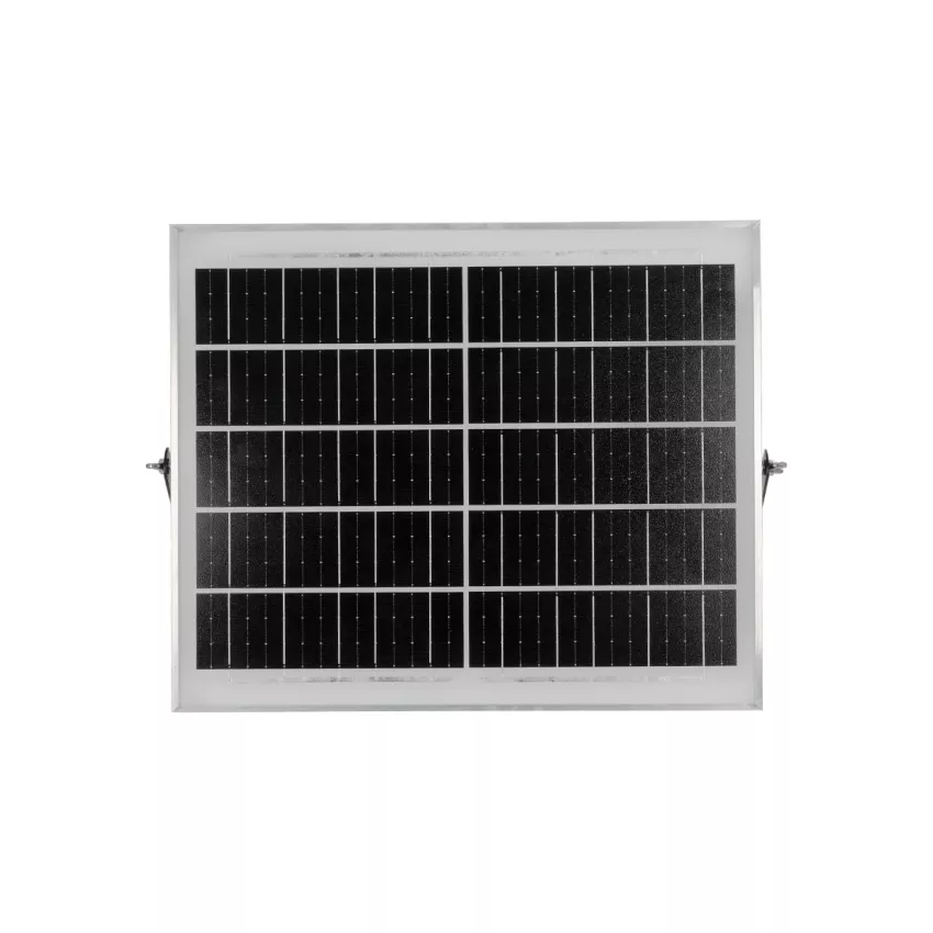 GLOBOSTAR® LUMOVOX  Προβολέας LED 200W 10000lm 120° DC 5V με Φωτοβολταϊκό Panel 5V 12W & Επαναφορτιζόμενη Μπαταρία Li-ion 3.2V 10000mAh Αδιάβροχο IP67 Ψυχρό Λευκό 6000K - 180 x SMD2835 Sanan Chip - Γκρι Ανθρακί - Μ29.5 x Π5.5 x Υ19cm
