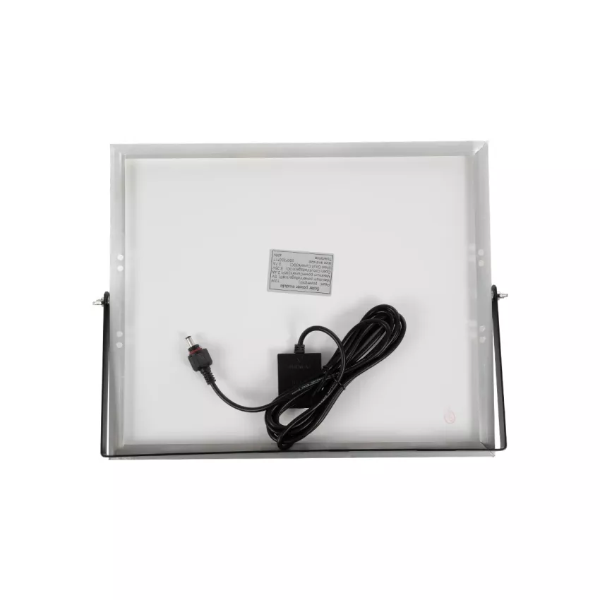 GLOBOSTAR® LUMOVOX  Προβολέας LED 200W 10000lm 120° DC 5V με Φωτοβολταϊκό Panel 5V 12W & Επαναφορτιζόμενη Μπαταρία Li-ion 3.2V 10000mAh Αδιάβροχο IP67 Ψυχρό Λευκό 6000K - 180 x SMD2835 Sanan Chip - Γκρι Ανθρακί - Μ29.5 x Π5.5 x Υ19cm
