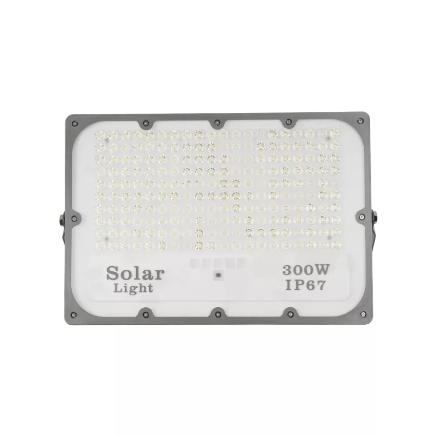 GLOBOSTAR® LUMOVOX  Προβολέας LED 300W 15000lm 120° DC 5V με Φωτοβολταϊκό Panel 5V 20W & Επαναφορτιζόμενη Μπαταρία Li-ion 3.2V 15000mAh Αδιάβροχο IP67 Ψυχρό Λευκό 6000K - 360 x SMD2835 Sanan Chip - Γκρι Ανθρακί - Μ37 x Π7.5 x Υ27cm