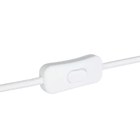 GLOBOSTAR® WHIP  Μοντέρνο DIY Υφασμάτινο Καλώδιο με Διακόπτη On/Off AC 220-240V IP20 - Λευκό - Μ140 x Π2.7 x Υ1.9cm