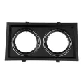 GLOBOSTAR® VITA  Χωνευτή Κινούμενη Βάση για 2 x Σποτ AR111 με Ντουί GU10/GU5.3 IP20 - Μαύρο Ματ - Μ33.5 x Π18 x Υ5.5cm / Q32.5 x 17cm
