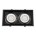 GLOBOSTAR® VITA  Χωνευτή Κινούμενη Βάση για 2 x Σποτ AR111 με Ντουί GU10/GU5.3 IP20 - Μαύρο Ματ - Μ33.5 x Π18 x Υ5.5cm / Q32.5 x 17cm
