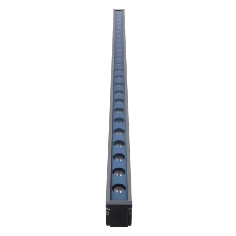 GLOBOSTAR® WASHER-MARGO  Μπάρα Φωτισμού Wall Washer LED 24W 2040lm 30° DC 24V Αδιάβροχο IP65 Μπλε Dimmable - Γκρι Ανθρακί - Μ100 x Π4 x Υ6.4cm