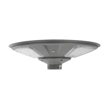 GLOBOSTAR® PARK  Φωτιστικό Κεφαλής Post Top Πλατείας/Πάρκου LED 20W 900lm 120° με Ενσωματωμένο Φωτοβολταϊκό Panel 6V 20W & Επαναφορτιζόμενη Μπαταρία Li-ion 3.2V 25000mAh με Αισθητήρα Ημέρας-Νύχτας Αδιάβροχο IP65 Ψυχρό Λευκό 6000K - Γκρι Ανθρακί - Μ50 