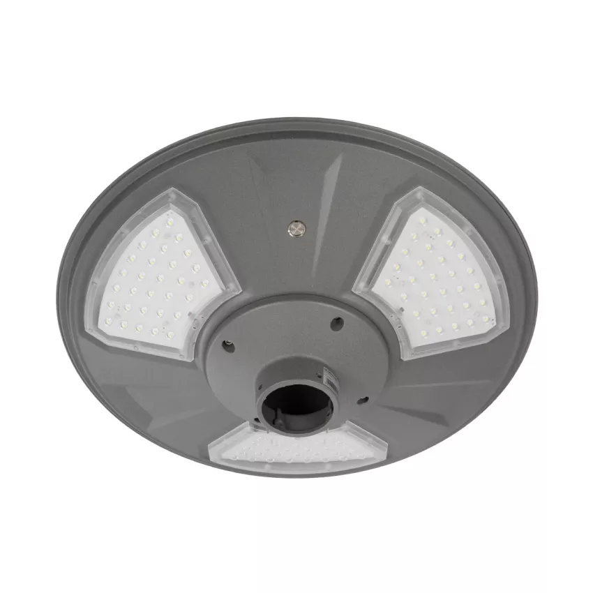 GLOBOSTAR® PARK  Φωτιστικό Κεφαλής Post Top Πλατείας/Πάρκου LED 20W 900lm 120° με Ενσωματωμένο Φωτοβολταϊκό Panel 6V 20W & Επαναφορτιζόμενη Μπαταρία Li-ion 3.2V 25000mAh με Αισθητήρα Ημέρας-Νύχτας Αδιάβροχο IP65 Ψυχρό Λευκό 6000K - Γκρι Ανθρακί - Μ50 