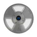 GLOBOSTAR® PARK  Φωτιστικό Κεφαλής Post Top Πλατείας/Πάρκου LED 20W 900lm 120° με Ενσωματωμένο Φωτοβολταϊκό Panel 6V 20W & Επαναφορτιζόμενη Μπαταρία Li-ion 3.2V 25000mAh με Αισθητήρα Ημέρας-Νύχτας Αδιάβροχο IP65 Ψυχρό Λευκό 6000K - Γκρι Ανθρακί - Μ50 