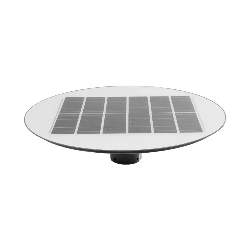 GLOBOSTAR® PARK  Φωτιστικό Κεφαλής Post Top Πλατείας/Πάρκου LED 20W 900lm 120° με Ενσωματωμένο Φωτοβολταϊκό Panel 6V 20W & Επαναφορτιζόμενη Μπαταρία Li-ion 3.2V 25000mAh με Αισθητήρα Ημέρας-Νύχτας Αδιάβροχο IP65 Ψυχρό Λευκό 6000K - Γκρι Ανθρακί - Μ50 