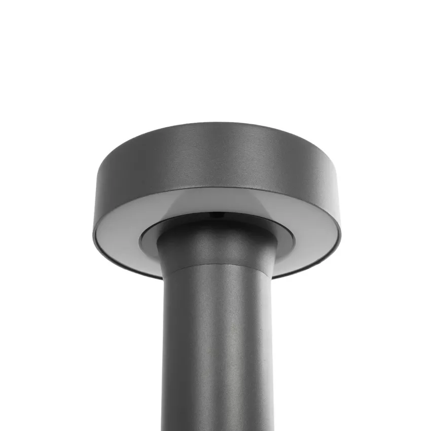 GLOBOSTAR® KIPASIO  Φωτιστικό Κολωνάκι Κήπου LED 15W 1500lm 60° AC 220-240V Αδιάβροχο IP65 Θερμό Λευκό 2700K - Γκρι Ανθρακί - Μ15 x Π15 x Υ58cm