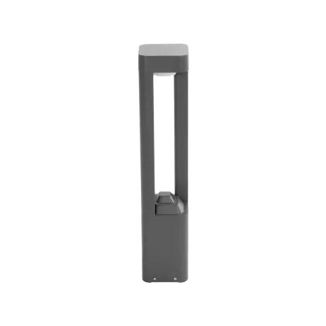 GLOBOSTAR® ΜΟΝΕΒΟΟ  Φωτιστικό Κολωνάκι Κήπου LED 15W 1500lm 60° AC 220-240V Αδιάβροχο IP65 Θερμό Λευκό 2700K - Γκρι Ανθρακί - Μ12 x Π12 x Υ60.5cm
