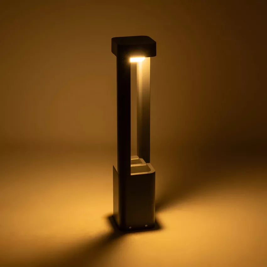 GLOBOSTAR® ΜΟΝΕΒΟΟ  Φωτιστικό Κολωνάκι Κήπου LED 15W 1500lm 60° AC 220-240V Αδιάβροχο IP65 Θερμό Λευκό 2700K - Γκρι Ανθρακί - Μ12 x Π12 x Υ60.5cm