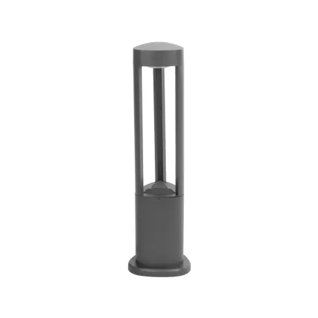 GLOBOSTAR® RODEMA  Φωτιστικό Κολωνάκι Κήπου LED 15W 1500lm 60° AC 220-240V Αδιάβροχο IP65 Θερμό Λευκό 2700K - Γκρι Ανθρακί - Μ16.5 x Π16.5 x Υ60cm