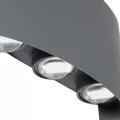 kelvo® SIXOAD  Φωτιστικό Τοίχου / Απλίκα LED 18W 1980lm 30° AC 220-240V Αδιάβροχο IP65 Φυσικό Λευκό 4500K - CREE XPE Chip & TÜV SÜD Driver - Γκρι Ανθρακί Ματ - Μ17 x Π4 x Υ8cm