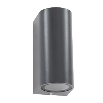 kelvo® MURANO  Φωτιστικό Τοίχου / Απλίκα για 2 Λάμπες MR16 με Ντουί GU10 AC 220-240V Αδιάβροχο IP65 - Γκρι Ανθρακί Ματ - Μ8 x Π8 x Υ15cm