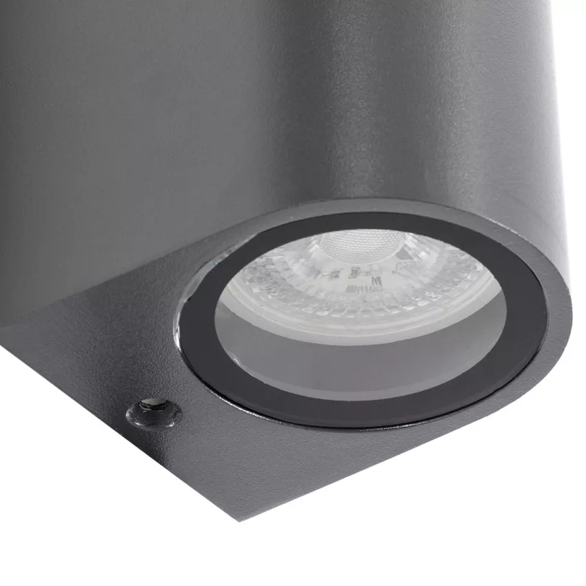 kelvo® MURANO  Φωτιστικό Τοίχου / Απλίκα για 2 Λάμπες MR16 με Ντουί GU10 AC 220-240V Αδιάβροχο IP65 - Γκρι Ανθρακί Ματ - Μ8 x Π8 x Υ15cm