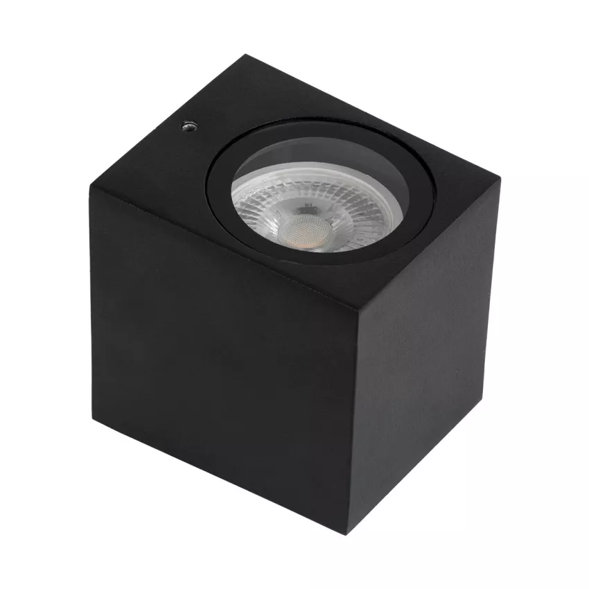 kelvo® BURANO  Φωτιστικό Τοίχου / Απλίκα για Λάμπα MR16 με Ντουί GU10 AC 220-240V Αδιάβροχο IP65 - Μαύρο Ματ - Μ8 x Π8 x Υ7cm