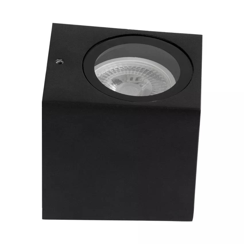 kelvo® BURANO  Φωτιστικό Τοίχου / Απλίκα για Λάμπα MR16 με Ντουί GU10 AC 220-240V Αδιάβροχο IP65 - Μαύρο Ματ - Μ8 x Π8 x Υ7cm