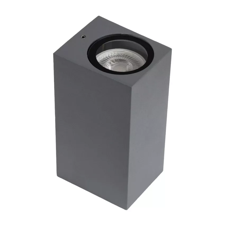 kelvo® BURANO  Φωτιστικό Τοίχου / Απλίκα για 2 Λάμπες MR16 με Ντουί GU10 AC 220-240V Αδιάβροχο IP65 - Γκρι Ανθρακί Ματ - Μ8 x Π8 x Υ15cm