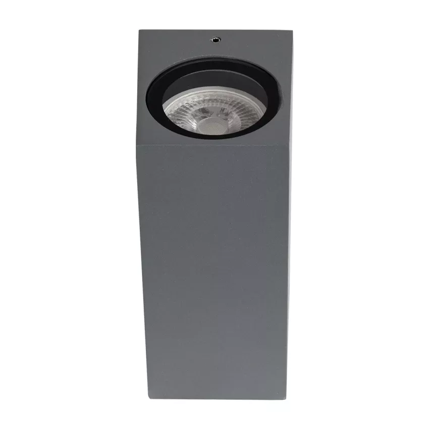 kelvo® BURANO  Φωτιστικό Τοίχου / Απλίκα για 2 Λάμπες MR16 με Ντουί GU10 AC 220-240V Αδιάβροχο IP65 - Γκρι Ανθρακί Ματ - Μ8 x Π8 x Υ15cm