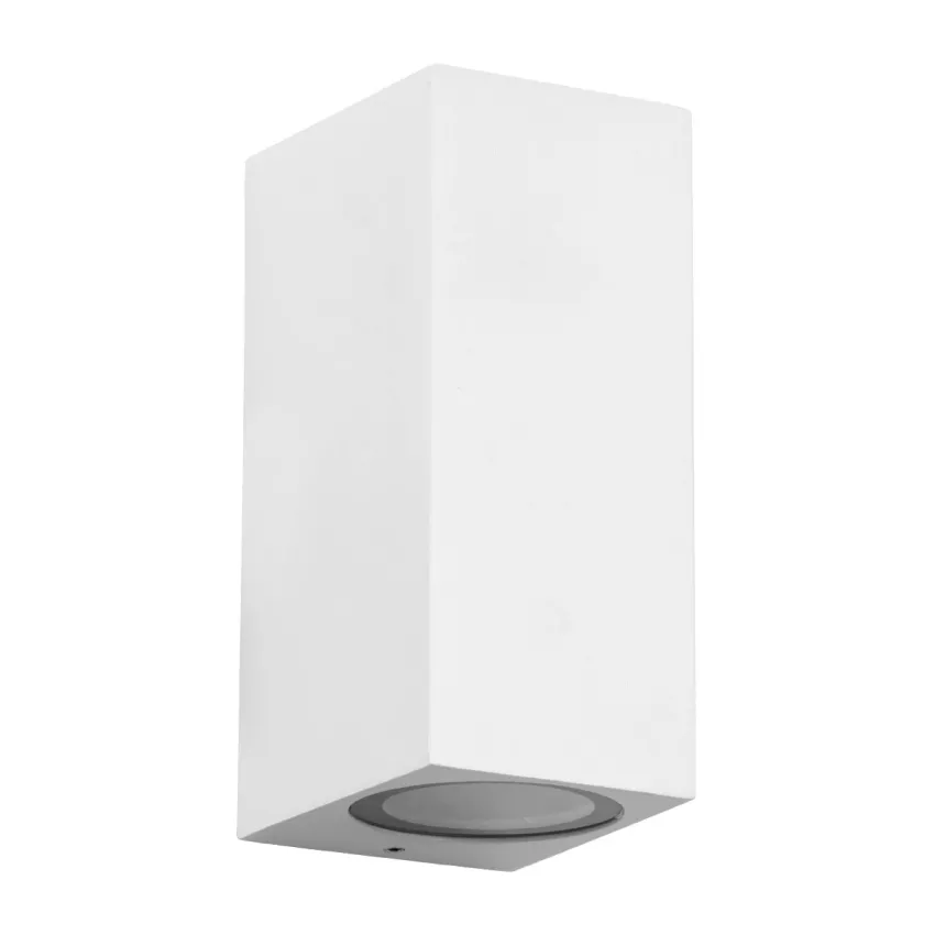 kelvo® BURANO  Φωτιστικό Τοίχου / Απλίκα για 2 Λάμπες MR16 με Ντουί GU10 AC 220-240V Αδιάβροχο IP65 - Λευκό Ματ - Μ8 x Π8 x Υ15cm