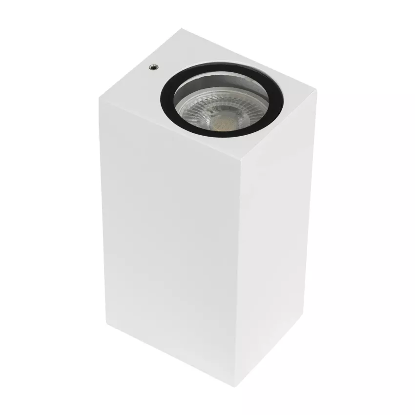 kelvo® BURANO  Φωτιστικό Τοίχου / Απλίκα για 2 Λάμπες MR16 με Ντουί GU10 AC 220-240V Αδιάβροχο IP65 - Λευκό Ματ - Μ8 x Π8 x Υ15cm