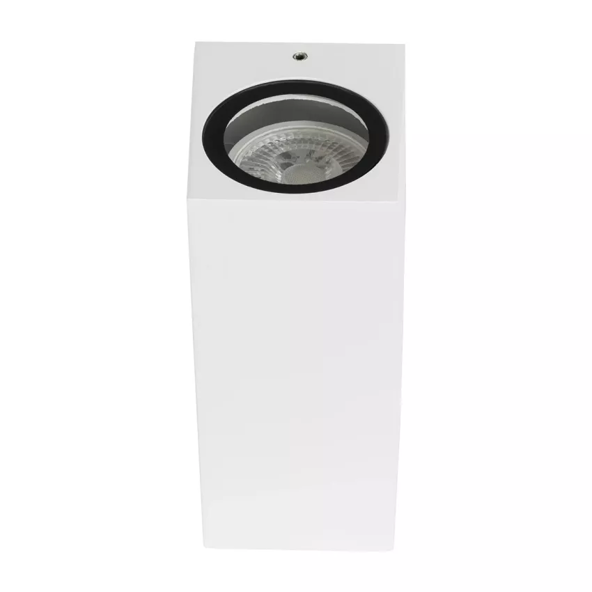 kelvo® BURANO  Φωτιστικό Τοίχου / Απλίκα για 2 Λάμπες MR16 με Ντουί GU10 AC 220-240V Αδιάβροχο IP65 - Λευκό Ματ - Μ8 x Π8 x Υ15cm