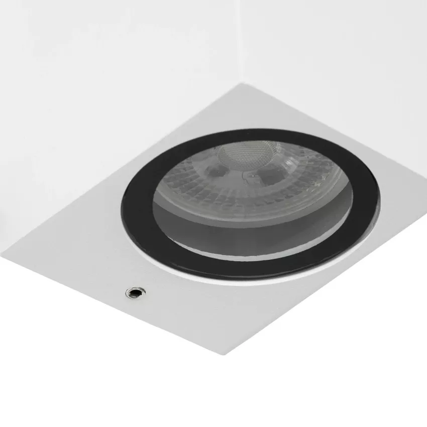 kelvo® BURANO  Φωτιστικό Τοίχου / Απλίκα για 2 Λάμπες MR16 με Ντουί GU10 AC 220-240V Αδιάβροχο IP65 - Λευκό Ματ - Μ8 x Π8 x Υ15cm