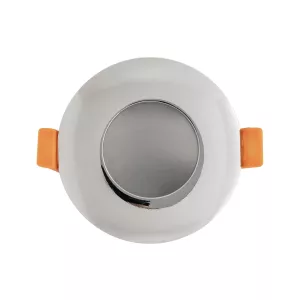 kelvo® KAPA  Χωνευτό Φωτιστικό Downlight Σποτ Μπάνιου για Λάμπα MR16 με Ντουί GU10 AC 220-240V Αδιάβροχο IP65 - Νίκελ Χρώμιο - Μ8.5 x Π8.5 x Υ4.2cm / Q7.5cm
