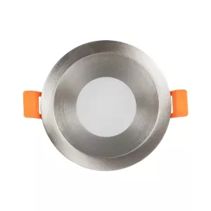 kelvo® SIGMA  Χωνευτό Φωτιστικό Downlight Σποτ Μπάνιου για Λάμπα MR16 με Ντουί GU10 AC 220-240V Αδιάβροχο IP65 - Νίκελ Βούρτσας - Μ8.5 x Π8.5 x Υ4.4cm / Q7.5cm