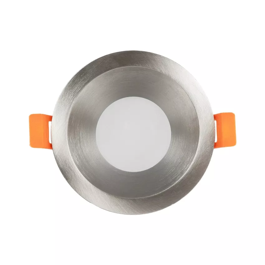 kelvo® SIGMA  Χωνευτό Φωτιστικό Downlight Σποτ Μπάνιου για Λάμπα MR16 με Ντουί GU10 AC 220-240V Αδιάβροχο IP65 - Νίκελ Βούρτσας - Μ8.5 x Π8.5 x Υ4.4cm / Q7.5cm