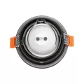 kelvo® SIGMA  Χωνευτό Φωτιστικό Downlight Σποτ Μπάνιου για Λάμπα MR16 με Ντουί GU10 AC 220-240V Αδιάβροχο IP65 - Νίκελ Βούρτσας - Μ8.5 x Π8.5 x Υ4.4cm / Q7.5cm