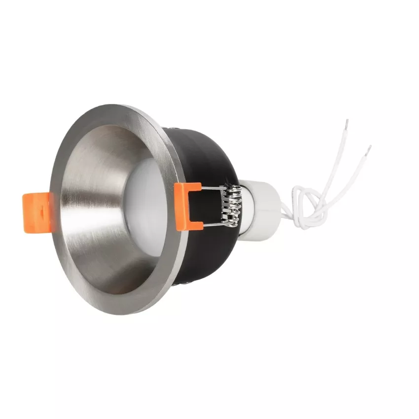 kelvo® SIGMA  Χωνευτό Φωτιστικό Downlight Σποτ Μπάνιου για Λάμπα MR16 με Ντουί GU10 AC 220-240V Αδιάβροχο IP65 - Νίκελ Βούρτσας - Μ8.5 x Π8.5 x Υ4.4cm / Q7.5cm
