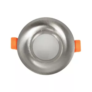 kelvo® LAMDA  Χωνευτό Φωτιστικό Downlight Σποτ Μπάνιου για Λάμπα MR16 με Ντουί GU10 AC 220-240V Αδιάβροχο IP65 - Νίκελ Βούρτσας - Μ8.5 x Π8.5 x Υ3.5cm / Q7.5cm