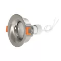 kelvo® LAMDA  Χωνευτό Φωτιστικό Downlight Σποτ Μπάνιου για Λάμπα MR16 με Ντουί GU10 AC 220-240V Αδιάβροχο IP65 - Νίκελ Βούρτσας - Μ8.5 x Π8.5 x Υ3.5cm / Q7.5cm
