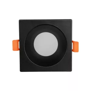 kelvo® EPSILON  Χωνευτό Φωτιστικό Downlight Σποτ Μπάνιου για Λάμπα MR16 με Ντουί GU10 AC 220-240V Αδιάβροχο IP65 - Μαύρο Ματ - Μ8.5 x Π8.5 x Υ4.4cm / Q7.5cm x 7.5cm