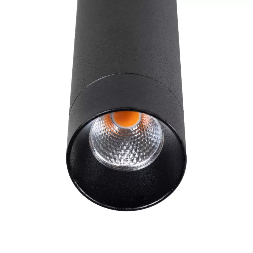 kelvo® CANAL  Κρεμαστό Φωτιστικό Οροφής LED 7W 700lm 36° AC 220-240V IP20 Θερμό Λευκό 2700K - Bridgelux COB Chip & TÜV SÜD Driver - Μαύρο Ματ - Μ4 x Π4 x Υ80cm
