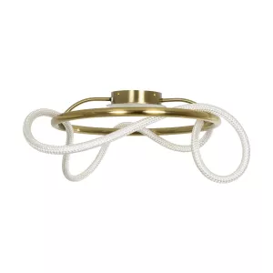 kelvo® GLOW  Φωτιστικό Οροφής LED 34W 3400lm 360° AC 220-240V IP20 Ρυθμιζόμενο Λευκό CCT με Χειριστήριο από 2700K έως 6000K Dimmable - Lumileds SMD Chip - Χρυσό Πλατίνα - Μ60 x Π60 x Υ30cm