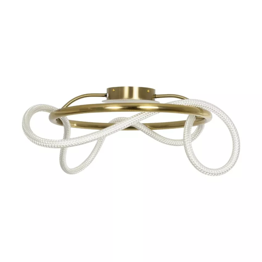 kelvo® GLOW  Φωτιστικό Οροφής LED 34W 3400lm 360° AC 220-240V IP20 Ρυθμιζόμενο Λευκό CCT με Χειριστήριο από 2700K έως 6000K Dimmable - Lumileds SMD Chip - Χρυσό Πλατίνα - Μ60 x Π60 x Υ30cm