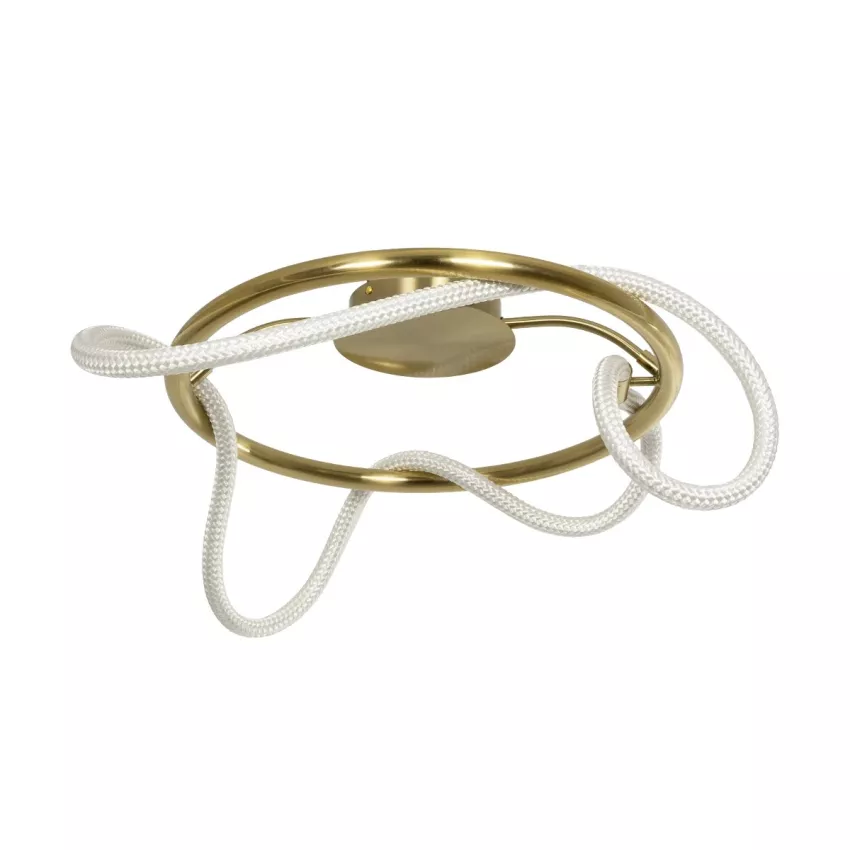 kelvo® GLOW  Φωτιστικό Οροφής LED 34W 3400lm 360° AC 220-240V IP20 Ρυθμιζόμενο Λευκό CCT με Χειριστήριο από 2700K έως 6000K Dimmable - Lumileds SMD Chip - Χρυσό Πλατίνα - Μ60 x Π60 x Υ30cm