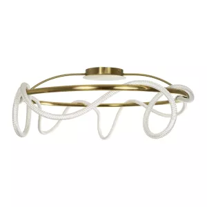 kelvo® GLOW  Φωτιστικό Οροφής LED 65W 6500lm 360° AC 220-240V IP20 Ρυθμιζόμενο Λευκό CCT με Χειριστήριο από 2700K έως 6000K Dimmable - Lumileds SMD Chip - Χρυσό Πλατίνα - Μ100 x Π100 x Υ30cm