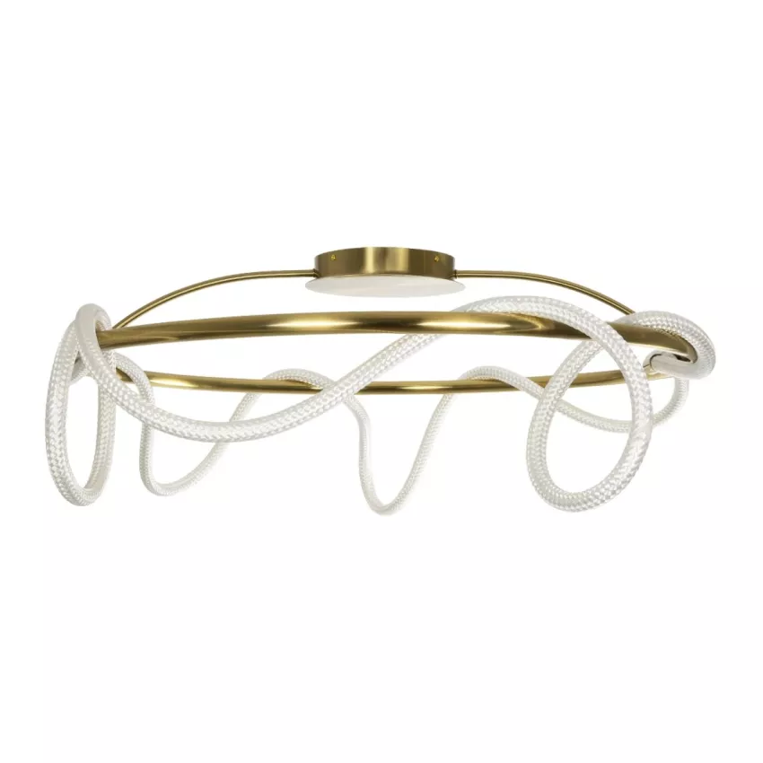 kelvo® GLOW  Φωτιστικό Οροφής LED 65W 6500lm 360° AC 220-240V IP20 Ρυθμιζόμενο Λευκό CCT με Χειριστήριο από 2700K έως 6000K Dimmable - Lumileds SMD Chip - Χρυσό Πλατίνα - Μ100 x Π100 x Υ30cm